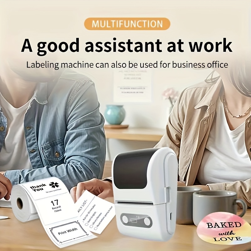 7d637dee-cd61-4fdb-b189-6e6a3d6ecd84.jpg HZTZ Portable Thermal Label Printer Compatible for iOS/Android Smartphones, & App-Controlled Mobile Printer with USB- Operation, Low-Voltage Thermal Printing & 1 Roll Label Paper for -the- Barcode/Invoices/Shipping Tags