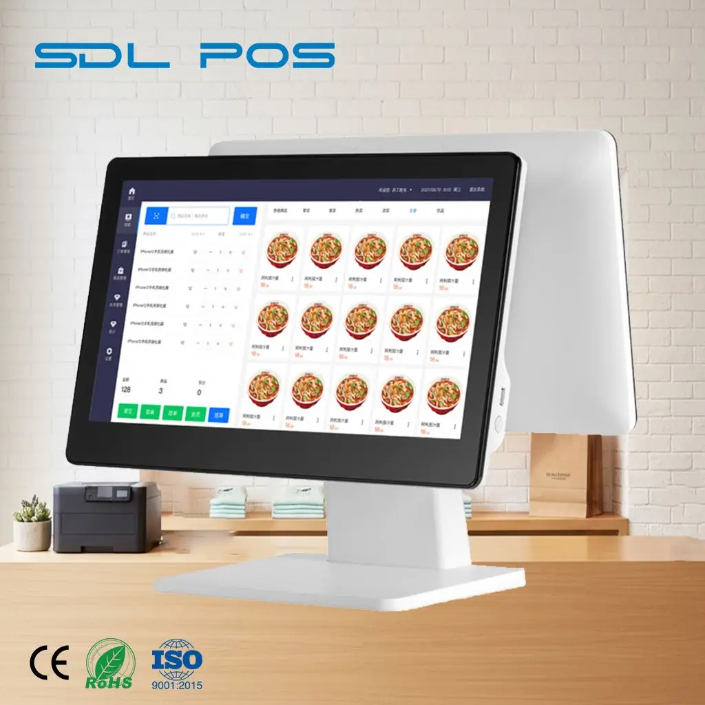 Multi-Por Ip65 Front Toughened Glass Panel Android Cash Register Concierge Service Point Sleek for Sdlpos