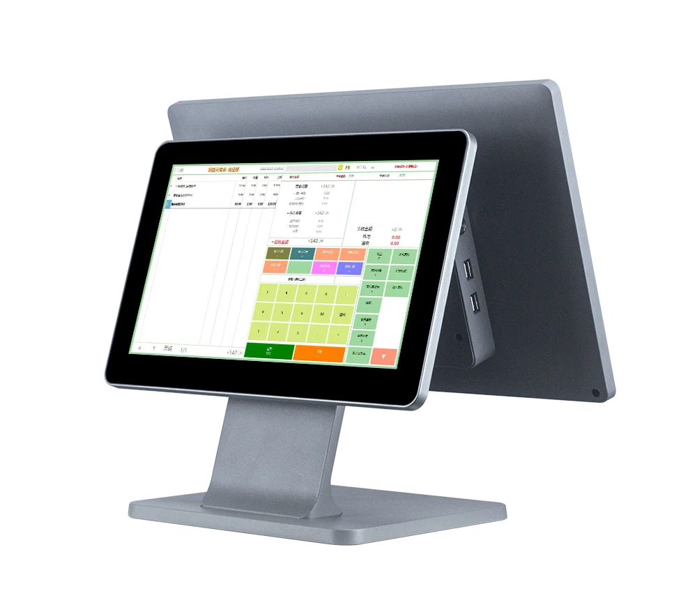 H26faf37b8cef4f6c89af4b4100a93cbcJ.webp S18 Factory Direct Custom OEM 15.6+11.6 Inch Android/Windows Touch Screen POS Machine Stable POS System Cash Register POS