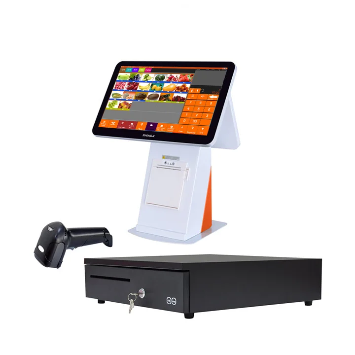 H5dddcf091cad435c8d5f2ab7449a375bz.webp Zhongji A4 Smart Pos Terminal Cash Register with Built in Printer for Restaurants Retail