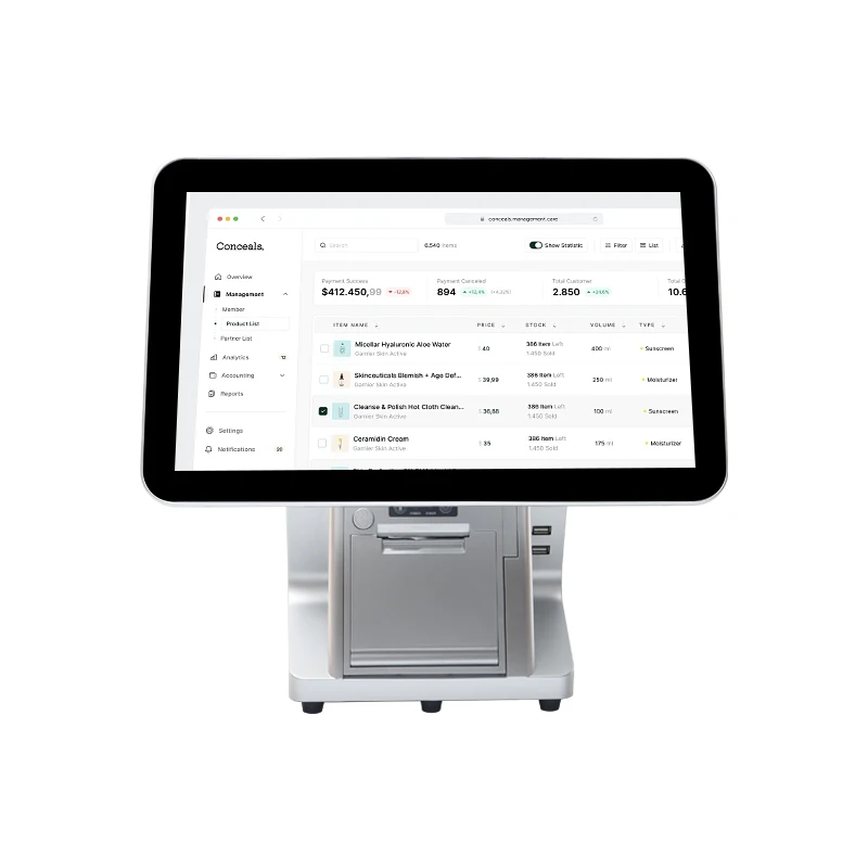 H770fb1375b9743aba3b85c81aee83dc4R.webp 2026 New Dual Screen POS 15.6 Inch 2+32GB POS System Terminal Cash Register All in One POS Machine for Coffee Shop