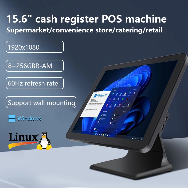 H800be959337742b49b764f368599d95c1.webp High Quality 15.6 Inch I5 Window POS System 8GB+256GB High-Efficiency 1920*1080 All-In-One Cash Register Pos Machine