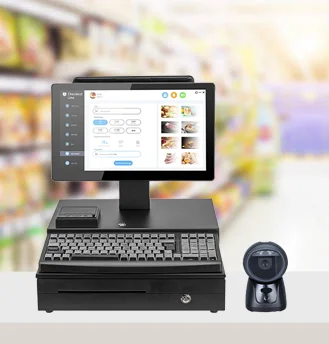 Kiosks 15.6+11.6-inch Dual Screen Full Set of Cash Register Equipment,  Cash Register POS System Cashier Machine,pos Checkout