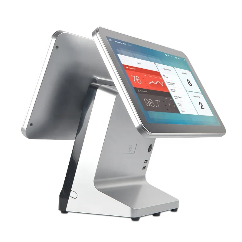 Ha2c903f96ce34abc8a71d7ed9f851f9aW.webp 15.6inch Dual Screen Supermarket Cashier Cash Desk Checkout Counter Touch Automatic Payment Machine with Printer and Scanner