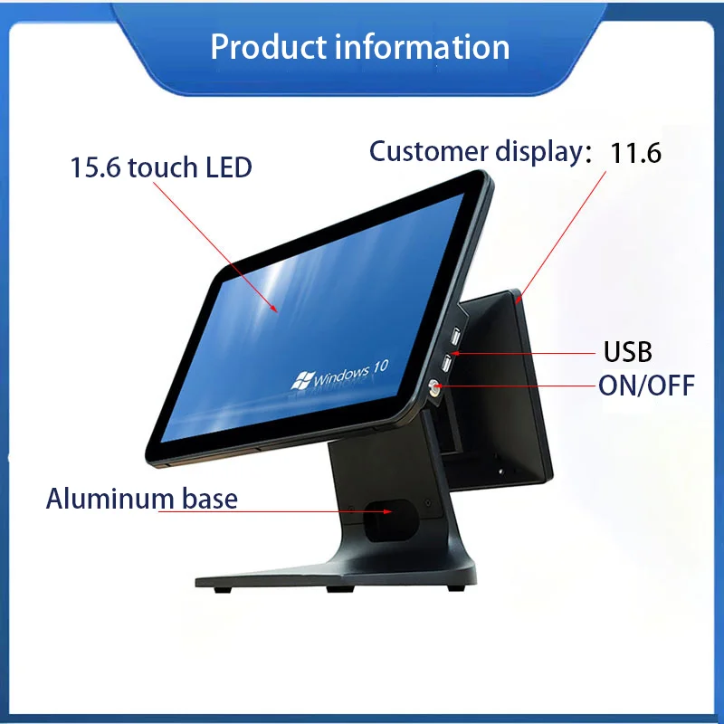 Hb84c26eb9ffd4479bc57a3f01dd84aaac.webp 15.1/15.6 Inch Single/Dual Screen Touch POS Register Chinese Manufacturing Enterprises Offer OEM/ODM-BLY Cash Register POS