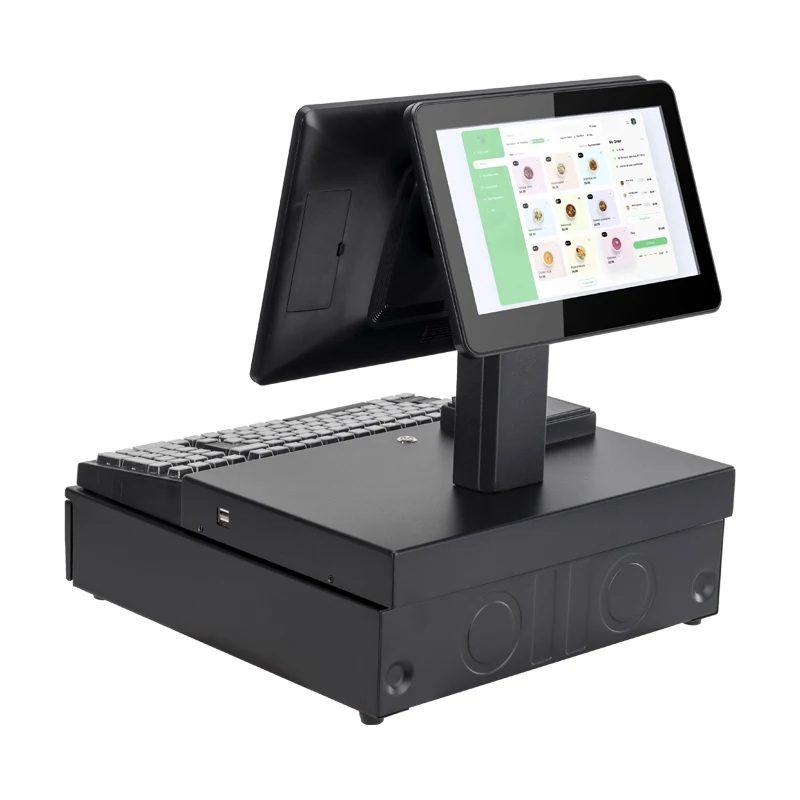 Kiosks 15.6+11.6-inch Dual Screen Full Set of Cash Register Equipment,  Cash Register POS System Cashier Machine,pos Checkout