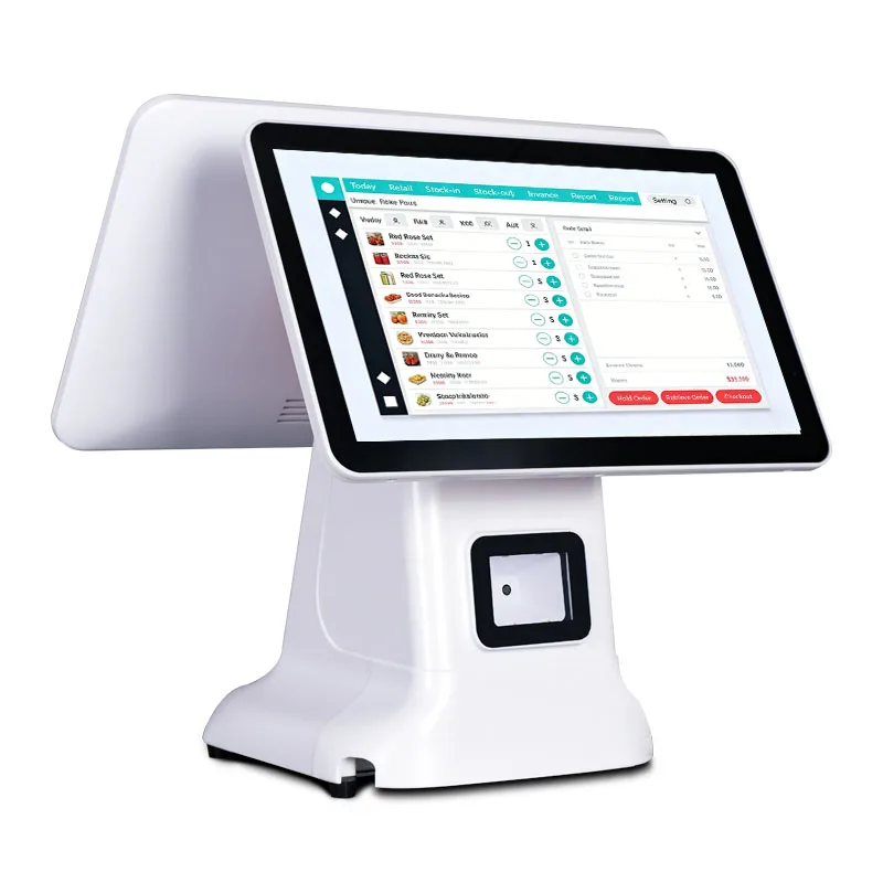 He7ddef7b001e4958a9ee0d2f76a71d42Y.webp 15inch POS All-in-one Machine Cash Register with 58mm/80mm Thermal Printer Android OS RK3566 CPU Bluetooth 5.2