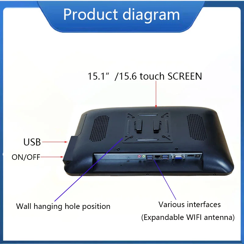 Hebe061a176744f248dfef9bfd159aadad.webp 15.1/15.6 Inch Single/Dual Screen Touch POS Register Chinese Manufacturing Enterprises Offer OEM/ODM-BLY Cash Register POS