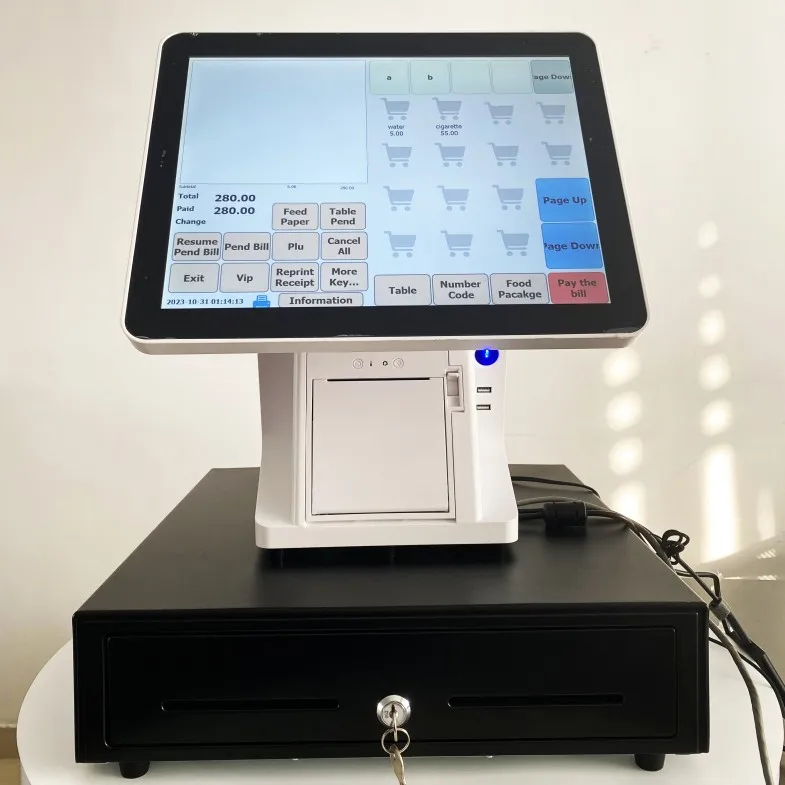 Hed40ddd1e8a04cdcb409bd8578b713f4w.webp Stock 15 Smart POS Machine Cash Register Nfc Scanner Printer Touch Dual Screen Window Pro All in One POS Systems Clothing Store