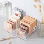 Boîte de rangement de maquillage, étagère de rangement transparente à 7 compartiments, affichage multi-cellules pour cosmétiques, fard à joues, fard à paupières, gain de place, Durable – Image 2